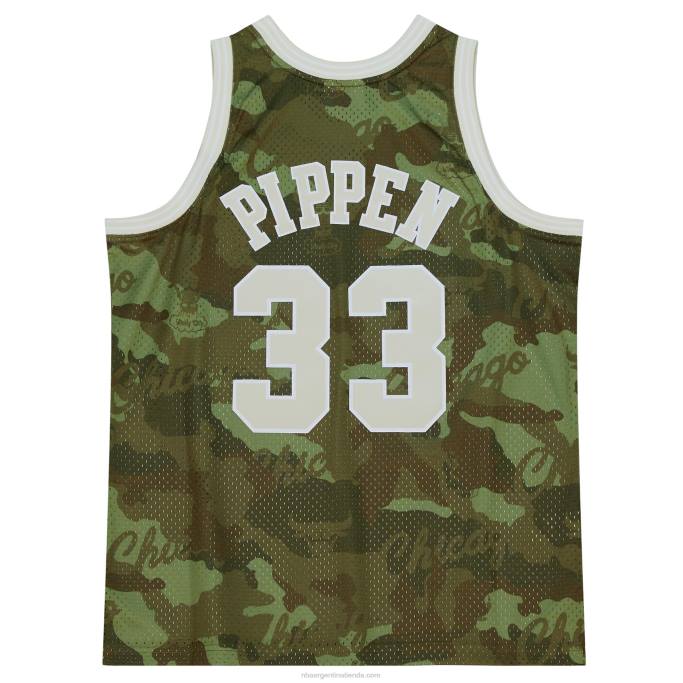 NBA 0F6D3729 chicago bulls scottie pippen mitchell & ness camo hardwood classics ghost green swingman jersey
