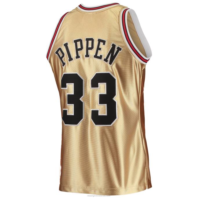NBA 0F6D4345 los toros de chicago scottie pippen oro mitchell & ness 75 aniversario clásico de madera dura swingman jersey