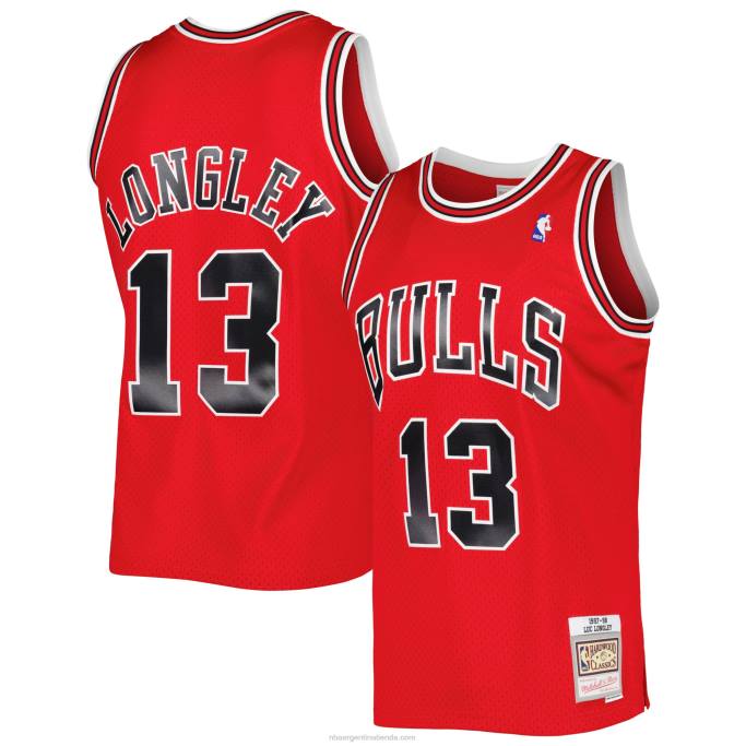 NBA 0F6D4347 chicago bulls luc longley mitchell & ness rojo hardwood classics swingman jersey