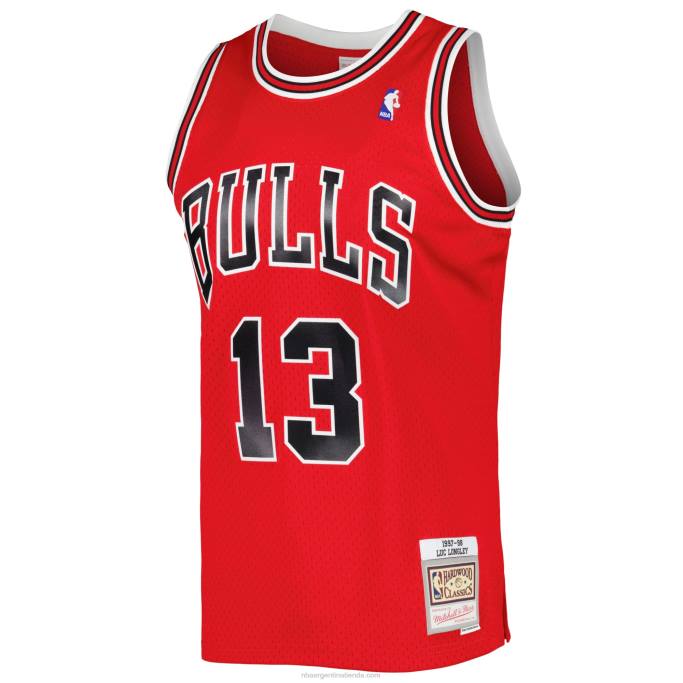 NBA 0F6D4347 chicago bulls luc longley mitchell & ness rojo hardwood classics swingman jersey