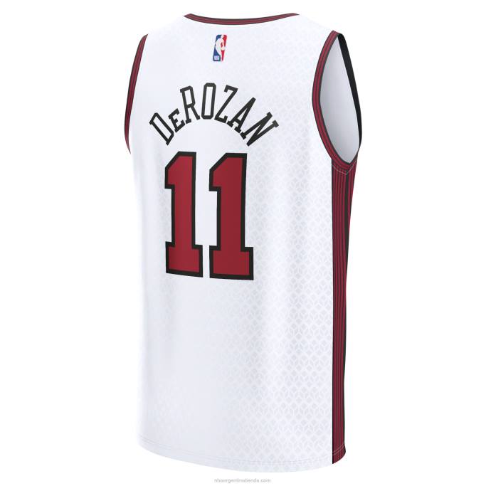 NBA 0F6D466 camiseta chicago bulls demar derozan blanca fastbreak