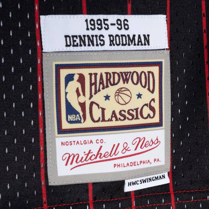 NBA 0F6D471 camiseta chicago bulls dennis rodman mitchell & ness rojo/negro hardwood classics split swingman jersey