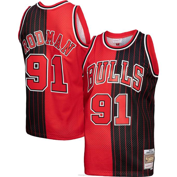 NBA 0F6D4810 camiseta chicago bulls mitchell & ness rojo/negro big & tall hardwood classics split swingman