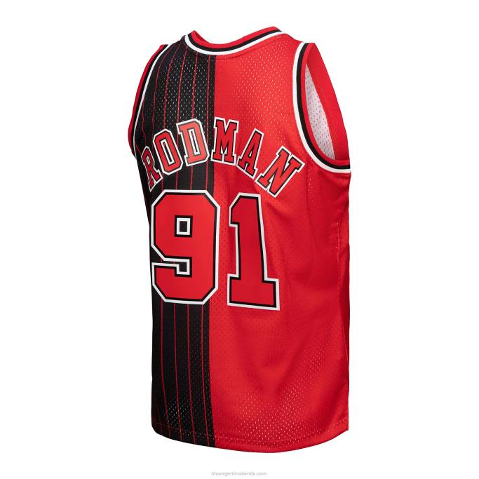 NBA 0F6D4810 camiseta chicago bulls mitchell & ness rojo/negro big & tall hardwood classics split swingman