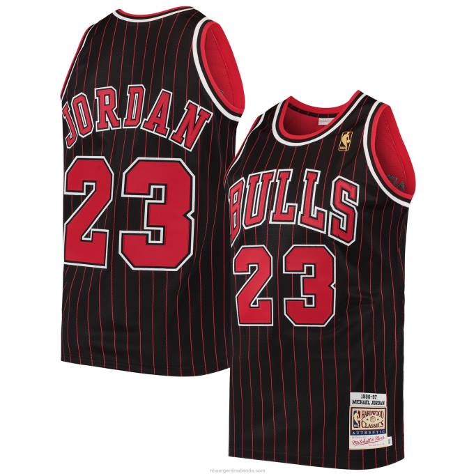 NBA 0F6D67 camiseta chicago bulls michael jordan mitchell & ness black hardwood classics auténtico