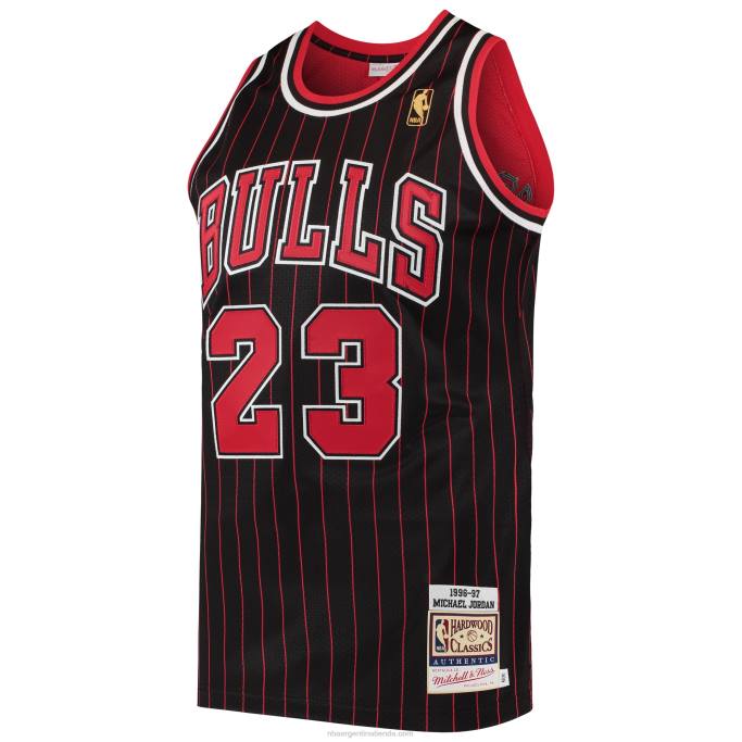 NBA 0F6D67 camiseta chicago bulls michael jordan mitchell & ness black hardwood classics auténtico