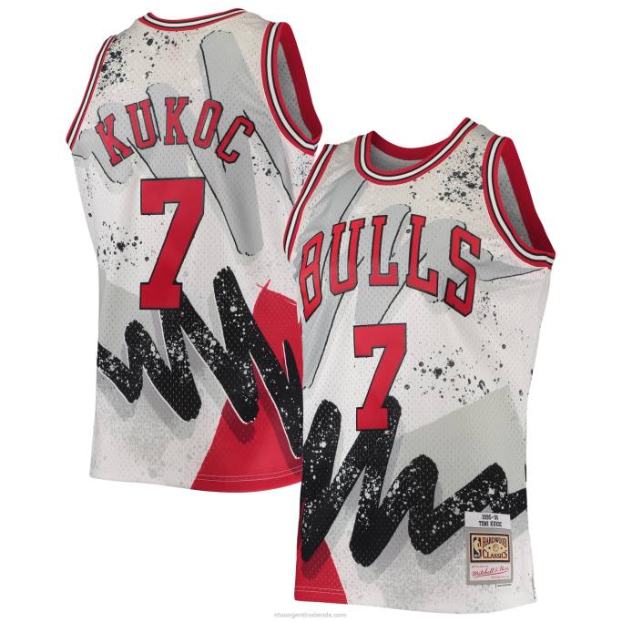 NBA 0F6D7460 toros de chicago toni kukoc mitchell & ness blanco clásico de madera dura hyper hoops swingman jersey