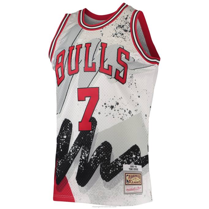 NBA 0F6D7460 toros de chicago toni kukoc mitchell & ness blanco clásico de madera dura hyper hoops swingman jersey
