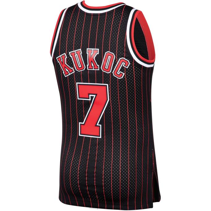 NBA 0F6D748 toros de chicago toni kukoc mitchell & ness clásico de madera dura negra camiseta de jugador swingman