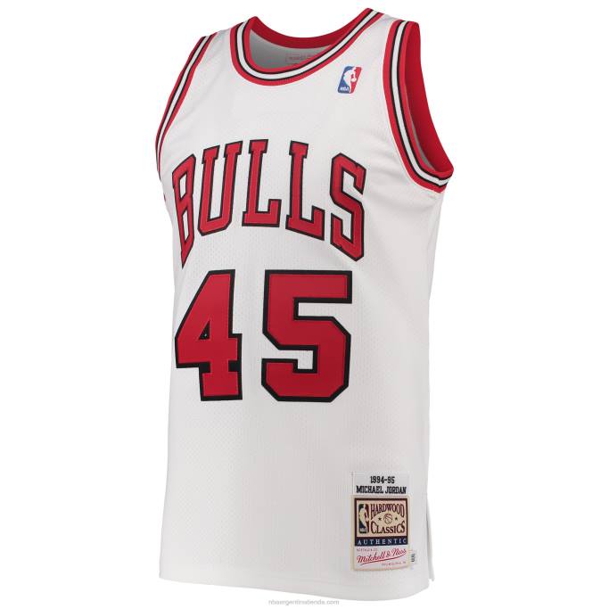 NBA 0F6D7974 camiseta chicago bulls michael jordan mitchell & ness white hardwood classics auténtico jugador