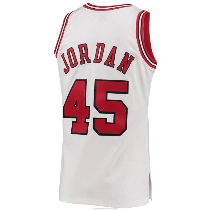 NBA 0F6D7974 camiseta chicago bulls michael jordan mitchell & ness white hardwood classics auténtico jugador