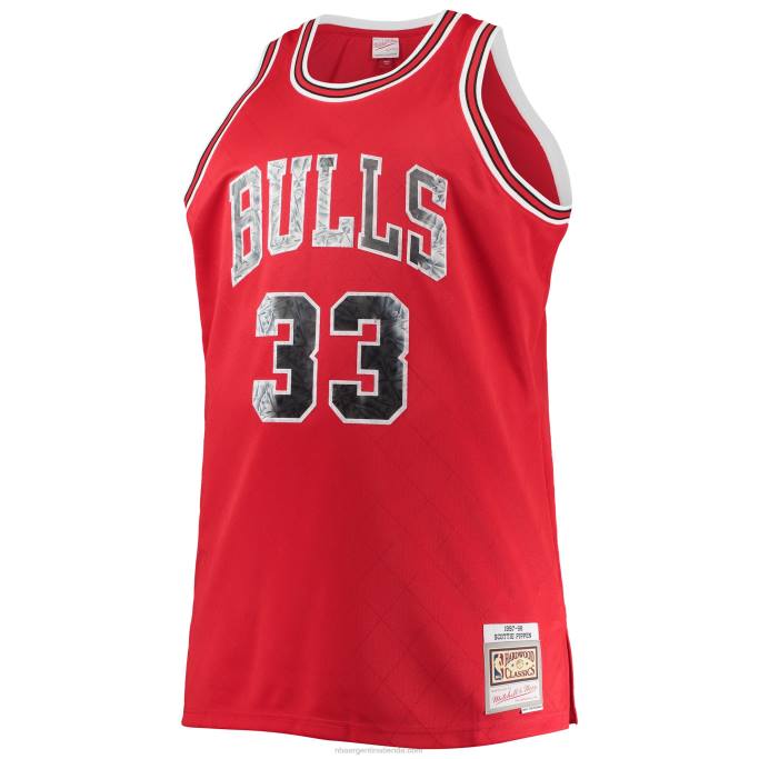 NBA 0F6D8136 chicago bulls scottie pippen mitchell & ness rojo grande y alto 75 aniversario diamante swingman jersey