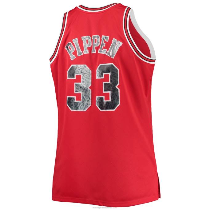 NBA 0F6D8136 chicago bulls scottie pippen mitchell & ness rojo grande y alto 75 aniversario diamante swingman jersey
