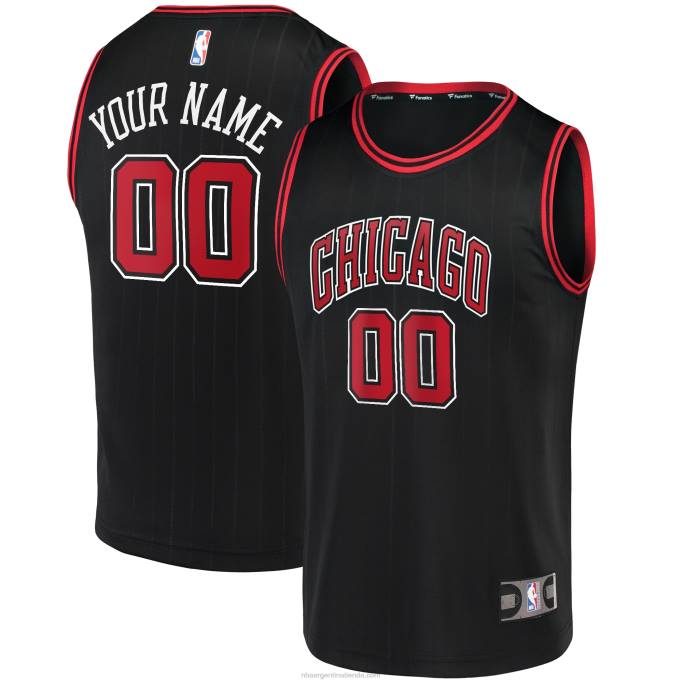 NBA 0F6D82 camiseta chicago bulls negra fast break réplica personalizada
