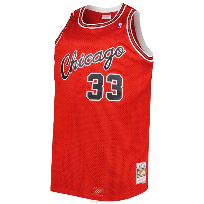 NBA 0F6D997 chicago bulls scottie pippen mitchell & ness rojo grande y alto clásico de madera dura jersey swingman