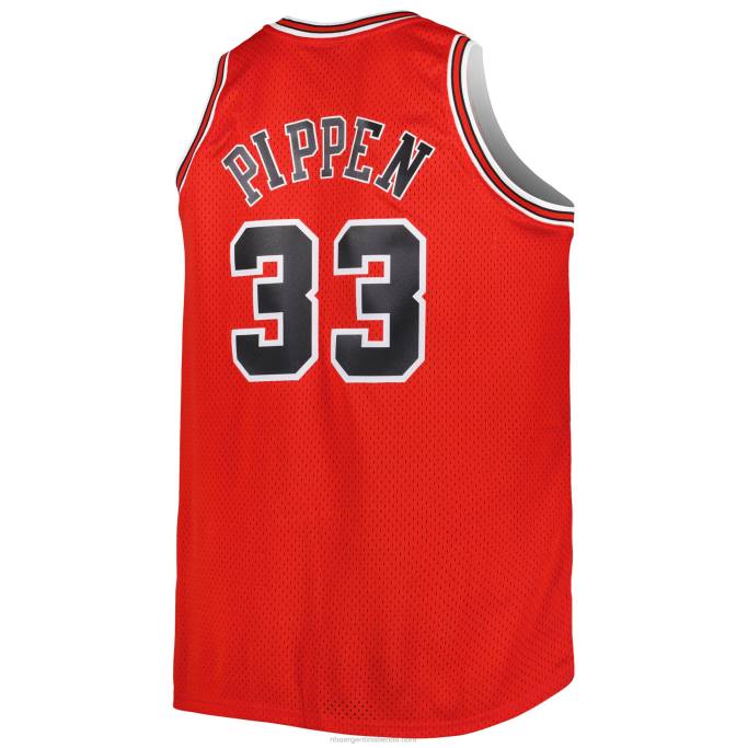 NBA 0F6D997 chicago bulls scottie pippen mitchell & ness rojo grande y alto clásico de madera dura jersey swingman