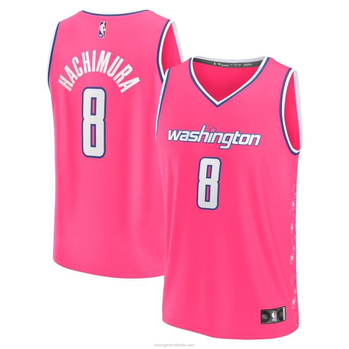 NBA 0F6D1815 camiseta rosa fastbreak de los magos de washington rui hachimura