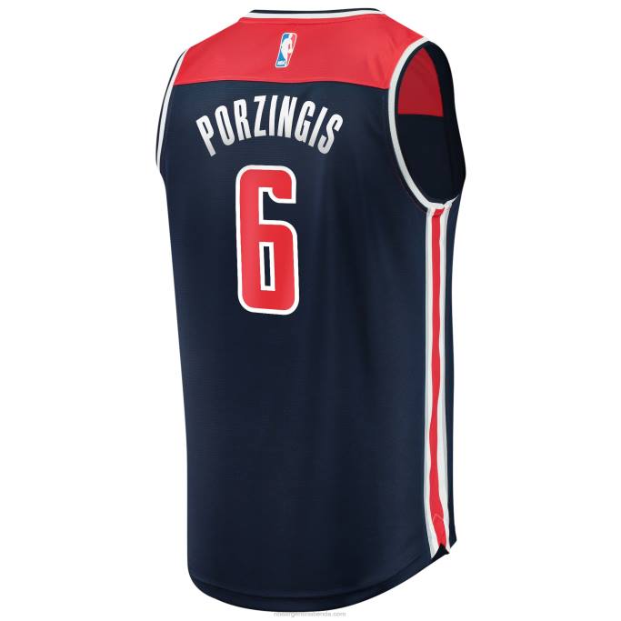 NBA 0F6D2130 réplica de jersey de los magos de washington kristaps porzingis azul marino fast break