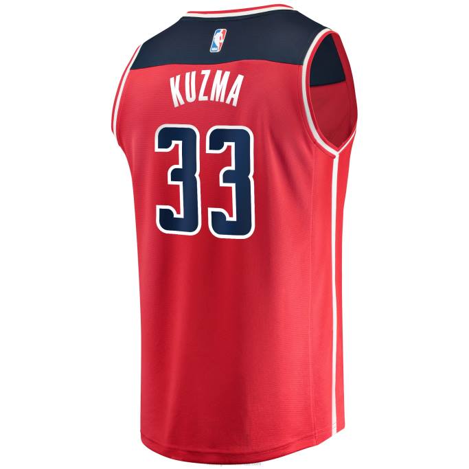 NBA 0F6D2190 Washington Wizards Kyle Kuzma Réplica de camiseta roja Fast Break