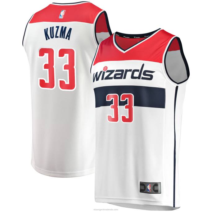 NBA 0F6D2222 Washington Wizards Kyle Kuzma Réplica de camiseta blanca Fast Break