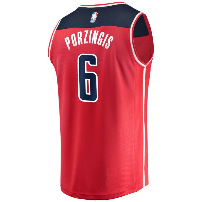 NBA 0F6D2316 réplica de camiseta roja fast break kristaps porzingis de los magos de washington
