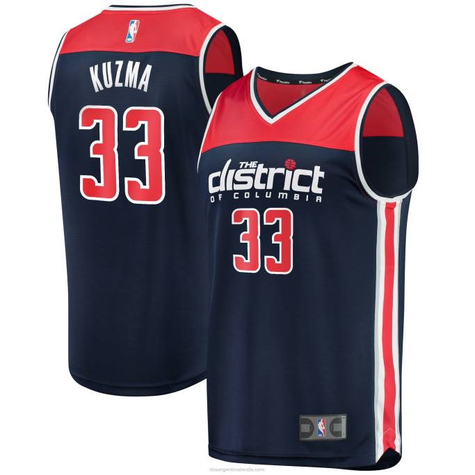 NBA 0F6D2997 Washington Wizards kyle kuzma azul marino Fast Break Réplica Jersey