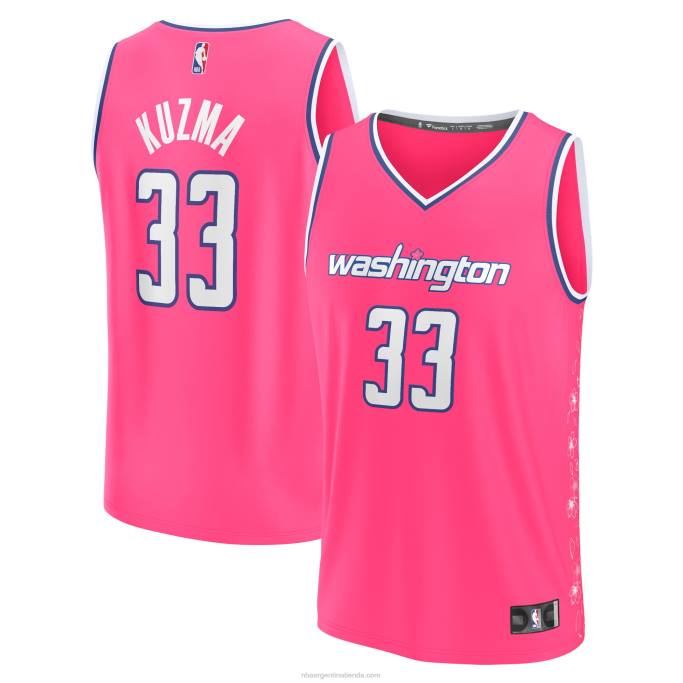 NBA 0F6D381 camiseta rosa fastbreak de kyle kuzma de los magos de washington