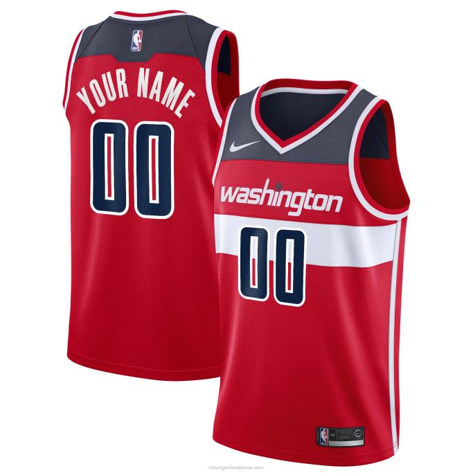 NBA 0F6D6658 Camiseta Washington Wizards Nike Swingman roja personalizada