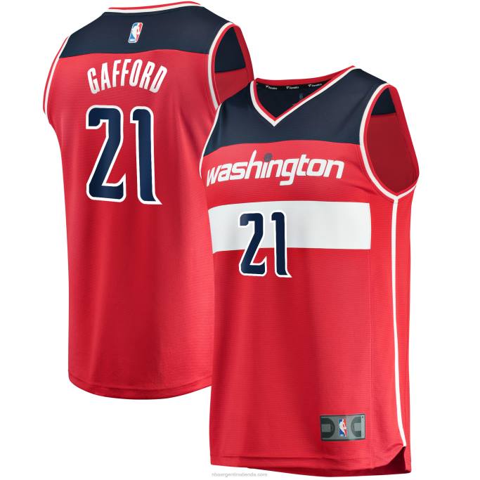 NBA 0F6D7740 Washington Wizards Daniel Gafford Réplica de camiseta roja Fast Break Réplica