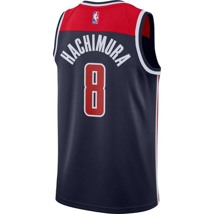 NBA 0F6D7827 magos de washington rui hachimura jordan brand jersey de jugador swingman azul marino