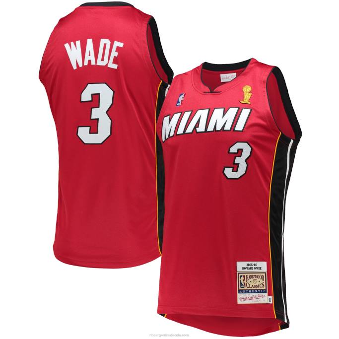 NBA 0F6D2818 miami heat dwyane wade mitchell & ness rojo madera dura clásicos auténtico jersey