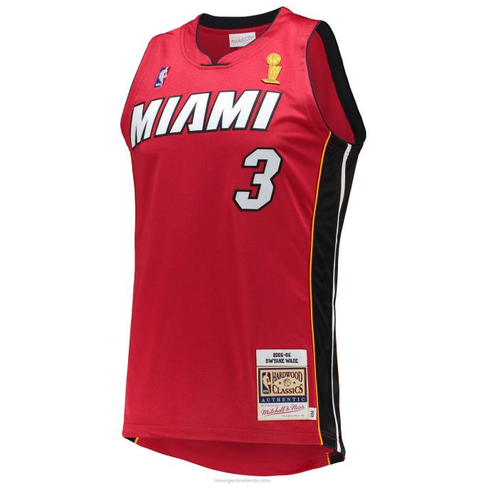 NBA 0F6D2818 miami heat dwyane wade mitchell & ness rojo madera dura clásicos auténtico jersey