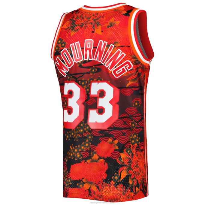 NBA 0F6D3956 miami heat alonzo luto mitchell & ness rojo madera dura clásicos año nuevo lunar jersey swingman