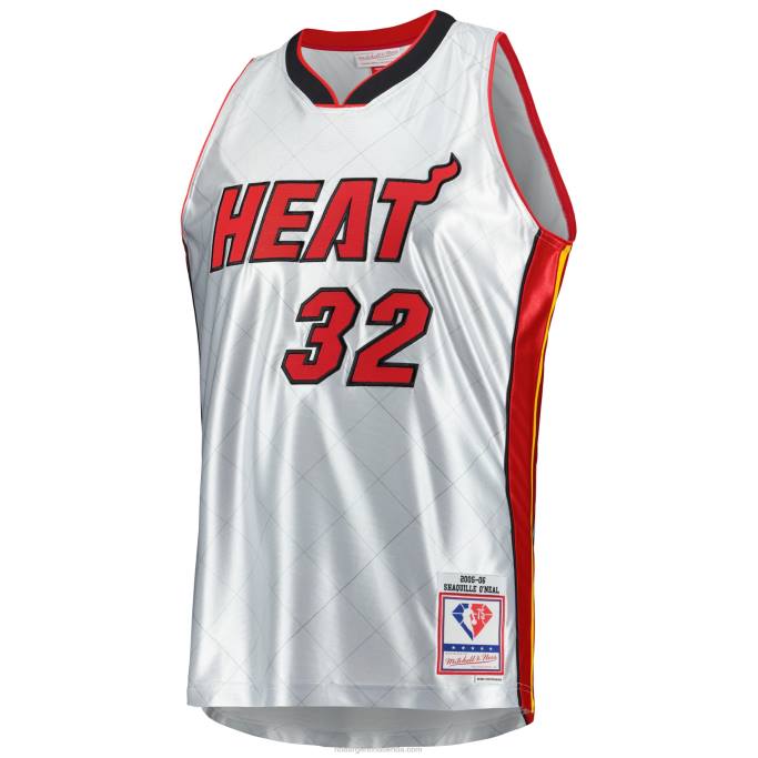 NBA 0F6D5092 miami heat shaquille o'neal platino hardwood classics 75th aniversario swingman jersey