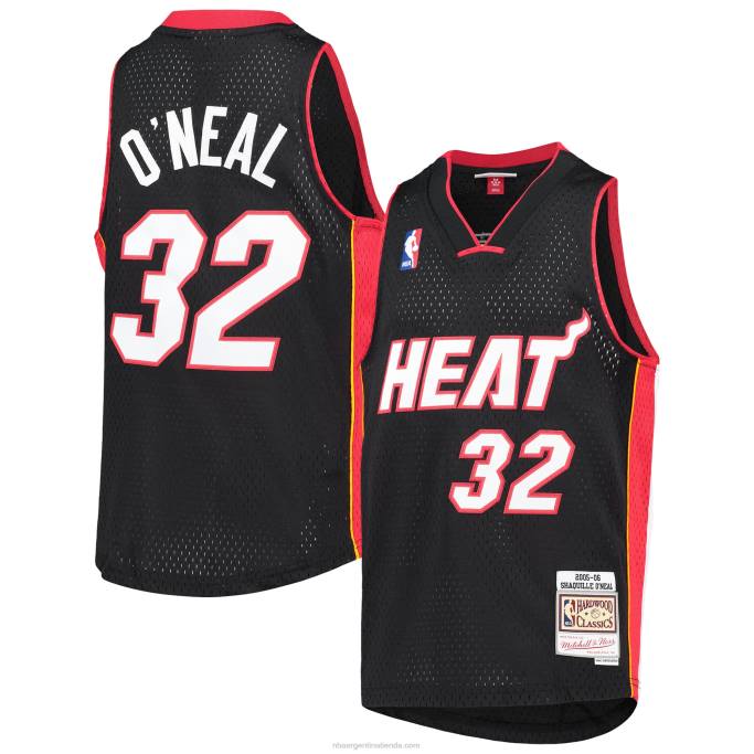 NBA 0F6D6023 miami heat shaquille o'neal negro grande y alto hardwood classics swingman jersey