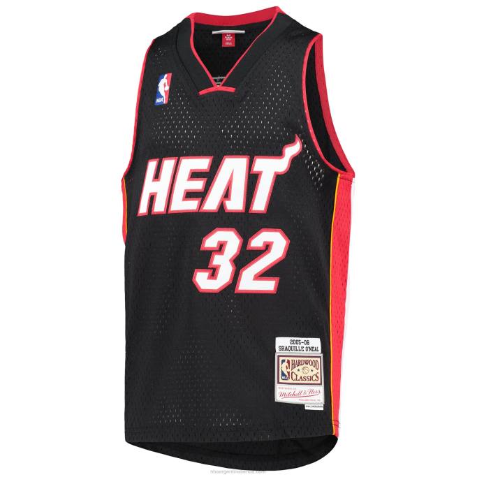 NBA 0F6D6023 miami heat shaquille o'neal negro grande y alto hardwood classics swingman jersey