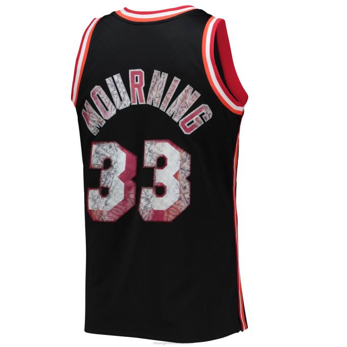NBA 0F6D6392 miami heat alonzo luto negro madera dura clásicos 75 aniversario diamante alero jersey