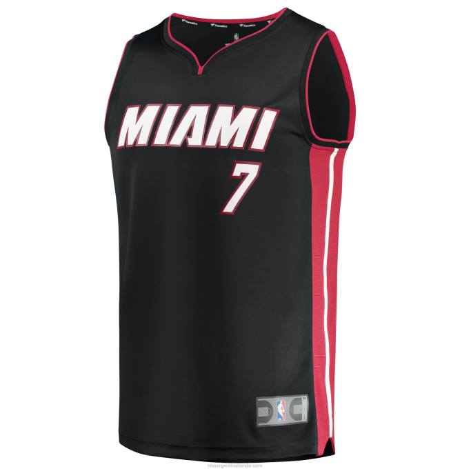 NBA 0F6D6690 camiseta réplica de miami heat kyle lowry negro fast break