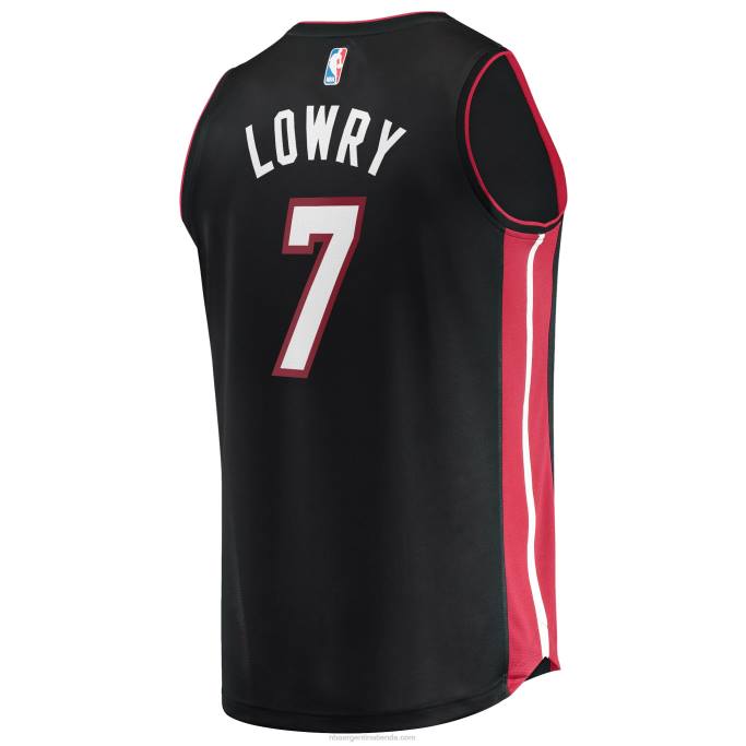 NBA 0F6D6690 camiseta réplica de miami heat kyle lowry negro fast break