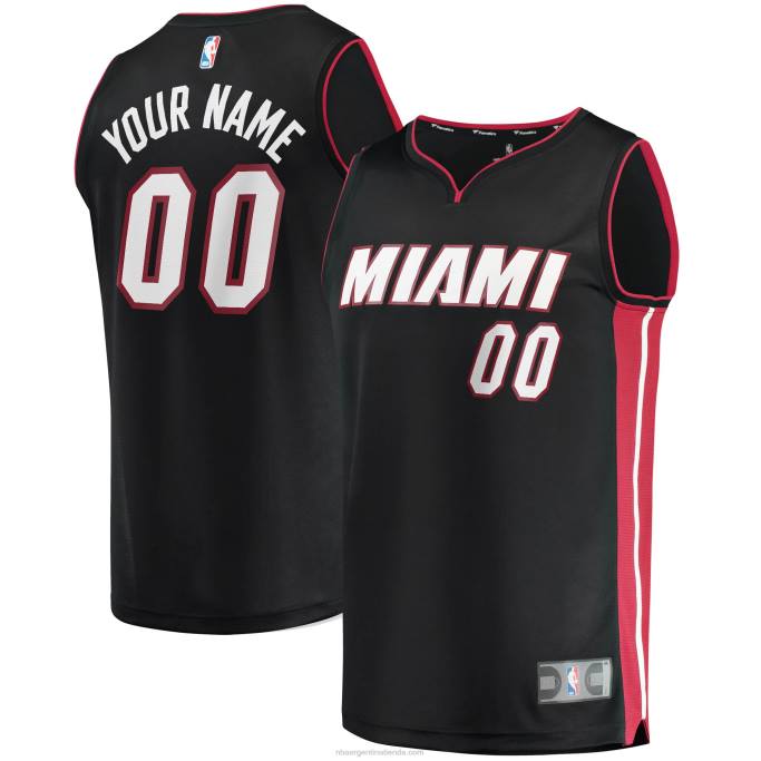 NBA 0F6D688 réplica de camiseta personalizada miami heat negra fast break