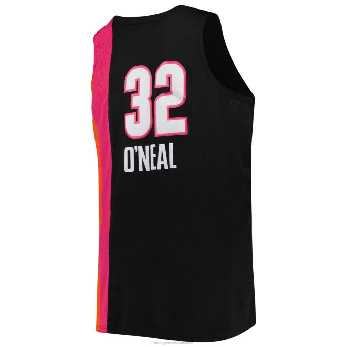 NBA 0F6D8125 miami heat shaquille o'neal negro grande y alto hardwood classics swingman jersey