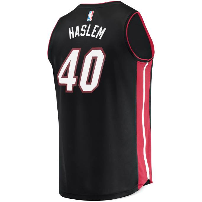 NBA 0F6D842 miami heat udonis haslem negro fast break replica jugador camiseta