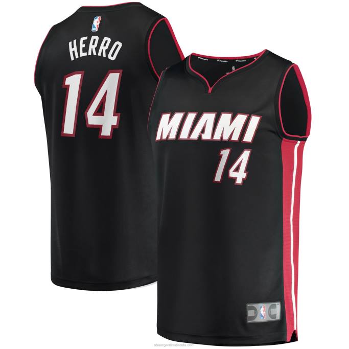 NBA 0F6D922 camiseta replica miami heat tyler herro negra fast break