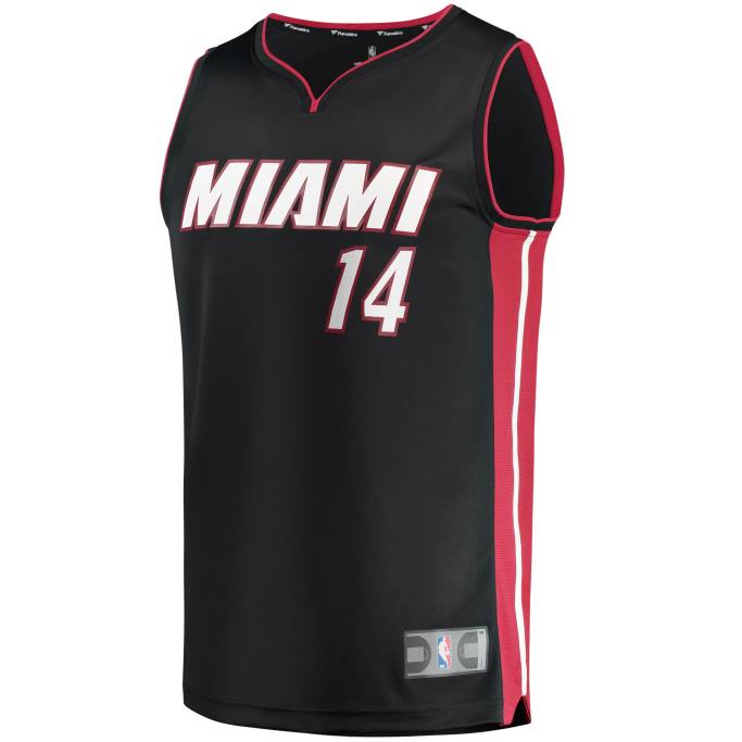 NBA 0F6D922 camiseta replica miami heat tyler herro negra fast break