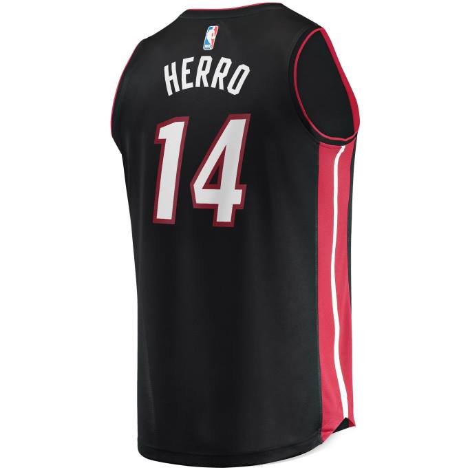 NBA 0F6D922 camiseta replica miami heat tyler herro negra fast break