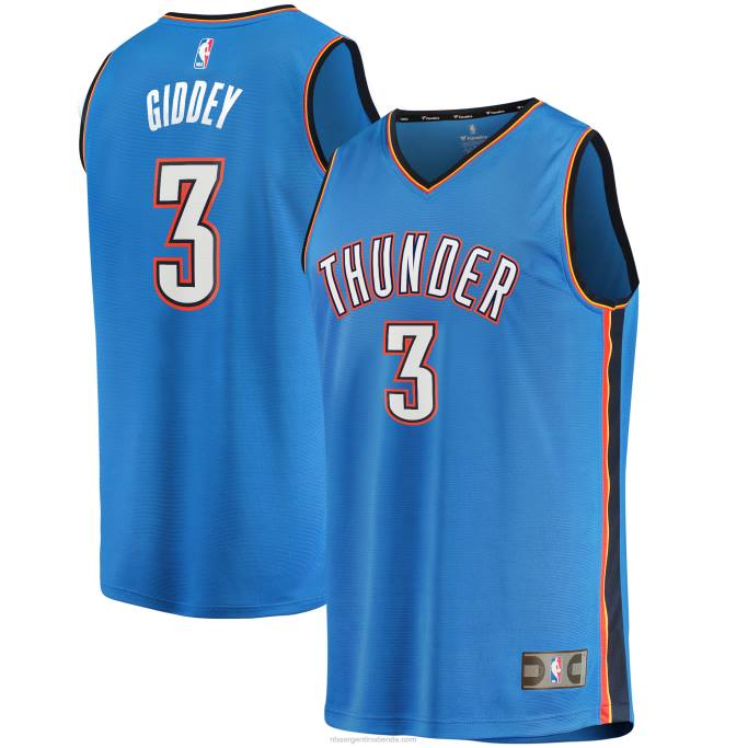 NBA 0F6D1187 Camiseta réplica de réplica rápida azul de Oklahoma City Thunder Josh Giddey