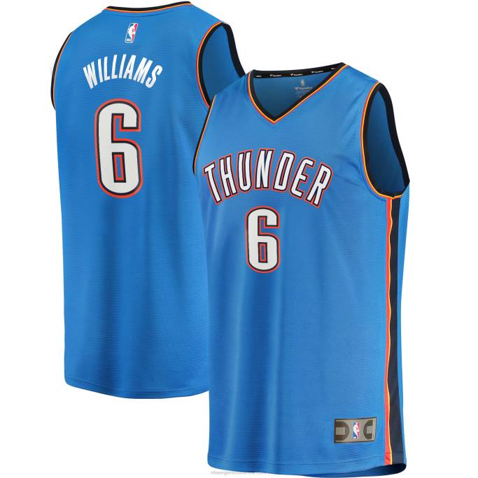 NBA 0F6D1257 camiseta réplica de trueno de la ciudad de oklahoma azul jaylin williams fast break