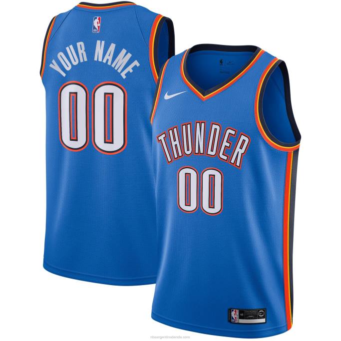 NBA 0F6D1710 Camiseta Oklahoma City Thunder Nike Swingman azul personalizada