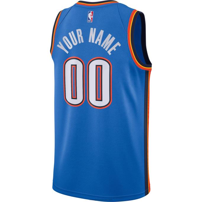 NBA 0F6D1710 Camiseta Oklahoma City Thunder Nike Swingman azul personalizada
