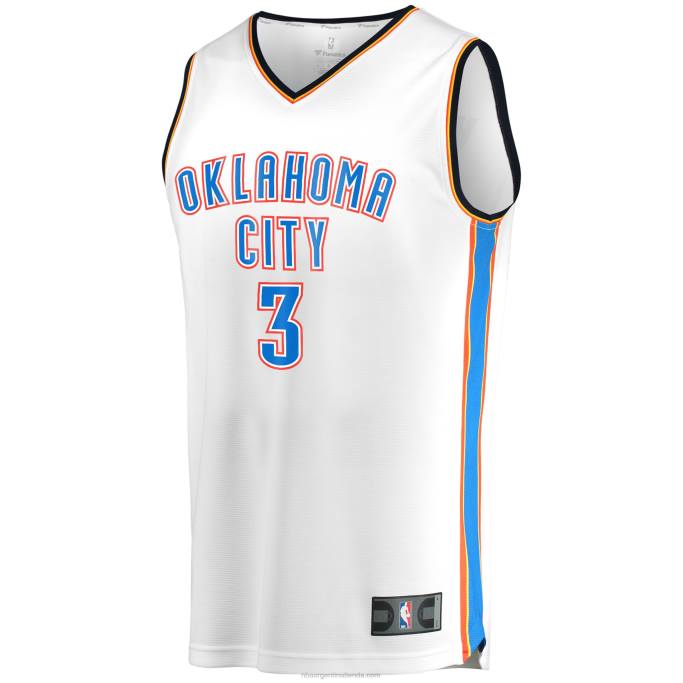 NBA 0F6D2406 réplica de jersey blanco de oklahoma city thunder josh giddey fast break